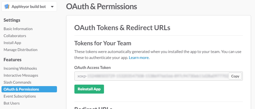 OAuth token